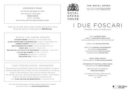 Doges of Venice / Francesco Foscari / Loredano / Council of Ten / House of Contarini / Operas / I due Foscari / Republic of Venice