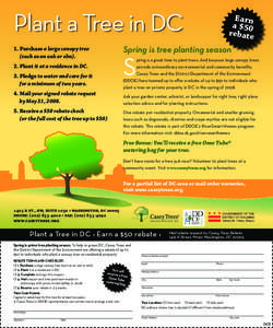 Plant a Tree in DC  Earn a $50 rebate