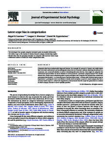 Journal of Experimental Social Psychology[removed]–8  Contents lists available at ScienceDirect Journal of Experimental Social Psychology journal homepage: www.elsevier.com/locate/jesp