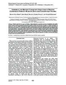 Herpetological Conservation and Biology 8(3):622−640. Submitted: 31 March 2013; Accepted: