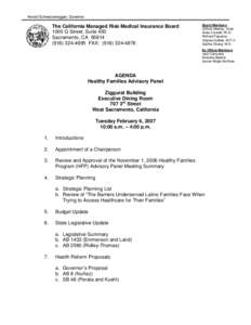 Arnold Schwarzenegger, Governor  The California Managed Risk Medical Insurance Board 1000 G Street, Suite 450 Sacramento, CA[removed]4695 FAX: ([removed]