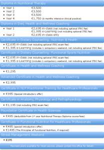 Diploma in Nutritional Therapy •  • 