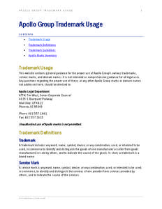Apollo Group Trademark Usage