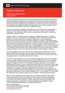 Microsoft Word - Position statement on restrictive interventions, February 2011.rtf
