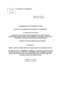 EUROPEAN COMMISSION  Brussels, [removed]SEC[removed]final  COMMISSION STAFF WORKING PAPER