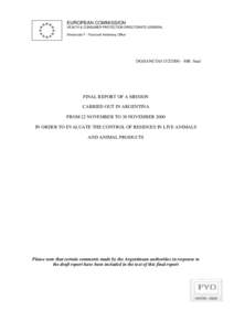 EUROPEAN COMMISSION HEALTH & CONSUMER PROTECTION DIRECTORATE-GENERAL Directorate F - Food and Veterinary Office DG(SANCO[removed] – MR final