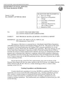 STATE OF CALIFORNIA - HEALTH AND HUMAN SERVICES AGENCY  GRAY DAVIS, Governor DEPARTMENT OF SOCIAL SERVICES 744 P Street, Sacramento, CA 95814