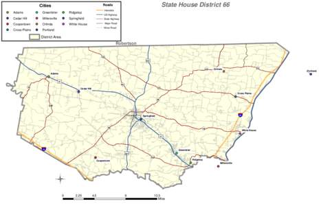 State House District 66  Roads Cities