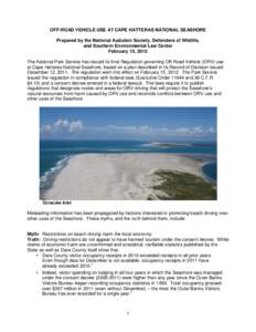 Cape Hatteras ORV Factsheet
