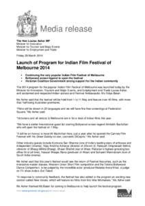 Mitu Bhowmick Lange / Vidya Balan / Amitabh Bachchan / Paa / Louise Asher / Melbourne / Film festival / Rakeysh Omprakash Mehra / Bollywood / Indian people / Cinema of India / Indian films
