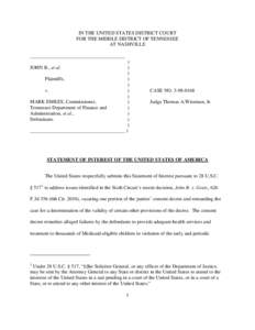 John Boyd v. Mark Emkes (M.D. TN) -- Statement of Interest