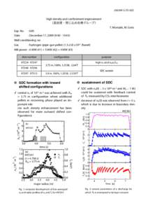 2009年12月18日  high density and confinement improvement （高密度・閉じ込め改善グループ） T. Morisaki, M. Goto Exp. No.