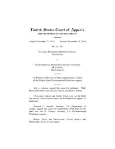 United States Court of Appeals FOR THE DISTRICT OF COLUMBIA CIRCUIT Argued November 22, 2013  Decided December 23, 2014