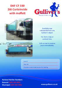 DAF CF 330 26t Curtainside with moffett Available now nationwide from any
