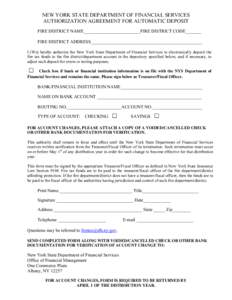 Fire District Direct Deposit Form 2015