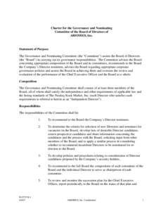 Microsoft Word - Governance and Nominating Committee Charter.DOC