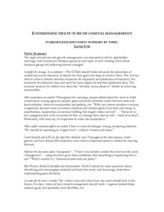 Coastal Zone Management Act / Metropolitan planning organization / Smart growth / National Oceanic and Atmospheric Administration / Economic development / Coastal management / Ecosystem-based management / Nonpoint source water pollution regulations in the United States / Environment / Urban studies and planning / Earth