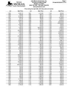 John Moran Auctioneers, Inc. 735 West Woodbury Road Altadena, Ca[removed]1833 FAX[removed]www.johnmoran.com