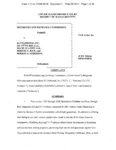 Complaint against K2 Unlimited, Inc., 211 Ventures, LLC, Diane Glatfelter, Robert Rice, and Robert Anderson