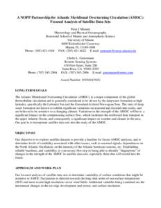 Earth / Oceanography / Aquatic ecology / Sea surface temperature / Advanced Very High Resolution Radiometer / National Oceanographic Data Center / Climatology / North Atlantic tropical cyclone / Climate / Atmospheric sciences / Meteorology / National Oceanic and Atmospheric Administration