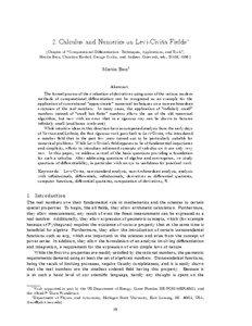 2. Calculus and Numerics on Levi-Civita Fields∗ (Chapter of “Computational Diﬀerentiation: Techniques, Applications, and Tools”, Martin Berz, Christian Bischof, George Corliss, and Andreas Griewank, eds., SIAM, 1996.)