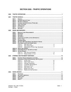 SECTION 5200 – TRAFFIC OPERATIONS 5200 TRAFFIC OPERATIONS ................................................................................................................. [removed]