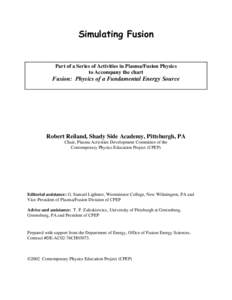 An Activity to Simulate Fusion