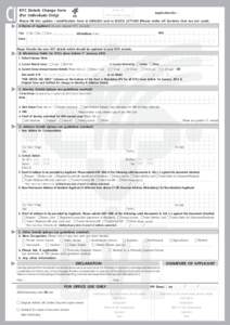 CI  KYC Details Change form (For Individuals Only)  Place for