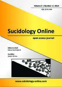 Volume 5 | Number 1 | 2014 ISSNSucidology Online open access journal