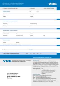 Professional associations / Offenbach am Main / Verband der Elektrotechnik /  Elektronik und Informationstechnik