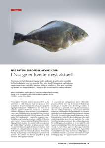 Foto: Frode Haga og Sterling White Halibut  Tema NYE ARTER I EUROPEISK AKVAKULTUR: