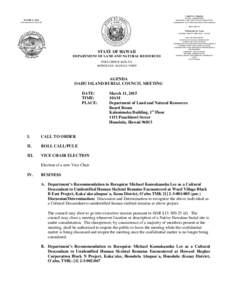 CARTY S. CHANG ACTING CHAIRPERSON BOARD OF LAND AND NATURAL RESOURCES COMMISSION ON WATER RESOURCE MANAGEMENT  DAVID Y. IGE