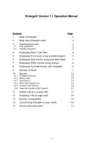 Enlargeit! Version 1.1 Operation Manual  Contents Page