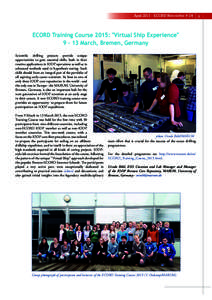 AprilECORD Newsletter # 24  ECORD Training Course 2015: 