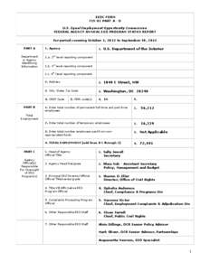 EEOC FORM[removed]PART A - D U.S. Equal Employment Opportunity Commission FEDERAL AGENCY ANNUAL EEO PROGRAM STATUS REPORT For period covering October 1, 2012 to September 30, 2013 PART A