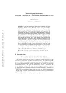 Dimming the Internet Detecting Throttling as a Mechanism of Censorship in Iran Collin Anderson? arXiv:1306.4361v1 [cs.NI] 18 Jun 2013