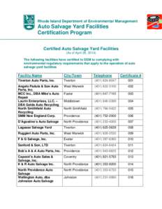 Microsoft Word - April 2014 Auto Salvage Certifications.doc