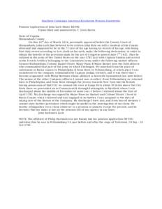 Southern Campaign American Revolution Pension Statements Pension Application of John Loch (Hole): R6396 Transcribed and annotated by C. Leon Harris State of Virginia Shenandoah County On this 10 th day of March 1834, per