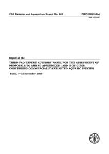 FAO Fisheries and Aquaculture Report No[removed]FIRF/R925 (En) ISSN[removed]Report of the