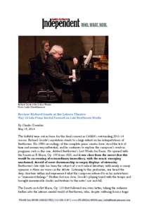 Richard Goode at the Lobero Theatre Photo Credit: David Bazemore Review: Richard Goode at the Lobero Theatre  May 14 Solo Piano Recital Focused on Late Beethoven Works
