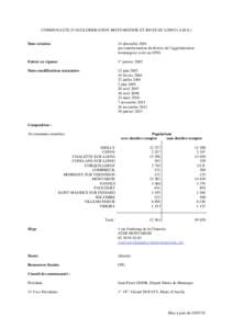 COMMUNAUTE D’AGGLOMERATION MONTARGOISE ET RIVES DU LOING (A.M.E.)  Date création