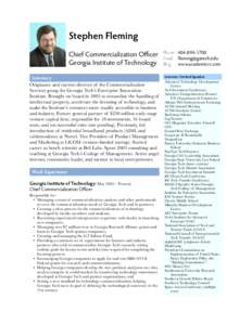 Stephen Fleming  page 1 Stephen Fleming Chief Commercialization Oﬃcer