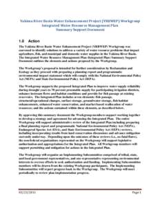 Yakima River Basin Study - Summary Support Document