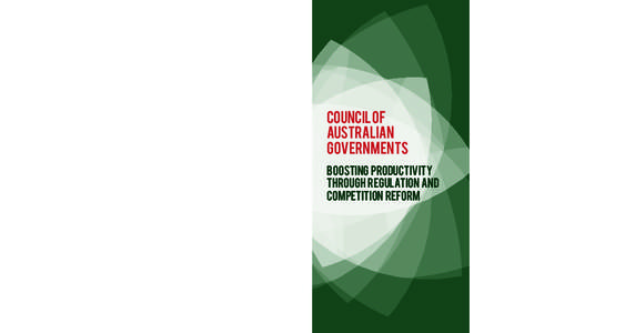 COAg Reform Agenda Brochure: Boosting Productivity through Regulation and Competition Reform
