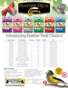 Introducing Feather Treat Classics Product Code Product Name	  Pack Size