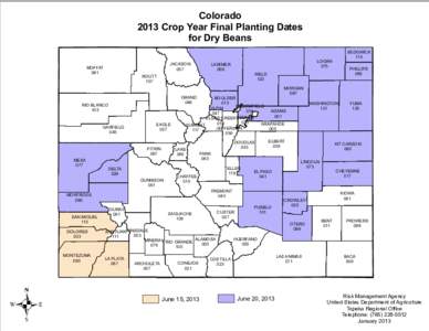 Colorado 2013 Crop Year Final Planting Dates for Dry Beans MOFFAT 081