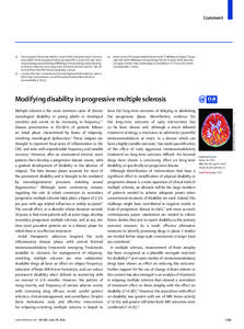 Modifying disability in progressive multiple sclerosis