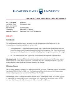 Canada / Thompson Rivers University / Christmas