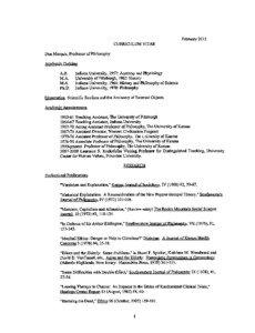 February 2013 CURRICULUM VITAE