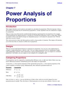 Power Analysis of Proportions